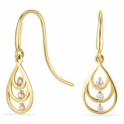 Tropfen Goldohrringe in 14 Karat Gold mit Zirkon - Gold Collection
