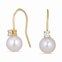 Tropfen Ohrringe in 14 Karat Gold mit Zirkon - Gold Collection