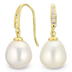 Perle Ohrringe in 14 Karat Gold mit Zirkon - Gold Collection