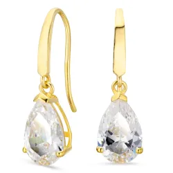 tropfenförmiger Ohrringe in 14 Karat Gold mit Zirkon - Gold Collection