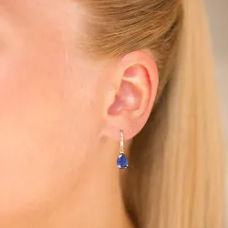 tropfenförmiger Ohrringe in 14 Karat Gold mit Saphir und Zirkon - Gold Collection