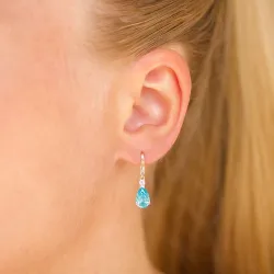 tropfenförmiger Ohrringe in 14 Karat Gold mit Topas und Zirkon - Gold Collection