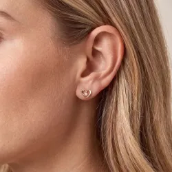 Herz Ohrringe in 14 Karat Gold mit Zirkon - Gold Collection