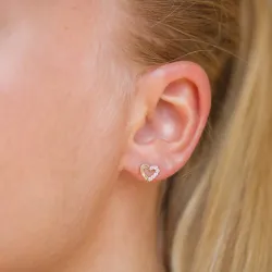 Herz Ohrringe in 14 Karat Gold mit 