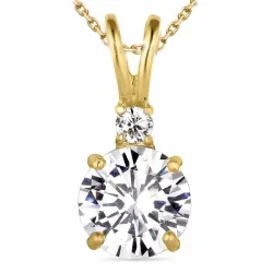 Zirkon Halskette aus vergoldetem Sterlingsilber und Anhänger aus 14 Karat Gold - Gold Collection