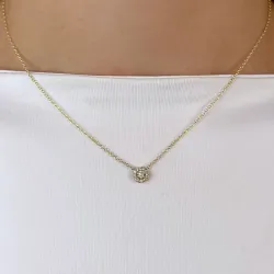 45 cm Halskette mit Anhänger aus 14 Karat Gold 0,234 ct