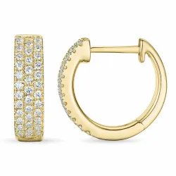 14 mm Diamant Kreole in 14 Karat Gold mit Diamant 