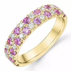 Elegant pinkfarbenem Saphir Diamantring in 14 Karat Gold 0,247 ct 0,969 ct