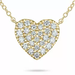 45 cm Halskette mit Herzförmiger Anhänger aus 14 Karat Gold 0,25 ct