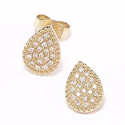 Tropfen Brillant Ohrringe in 14 Karat Gold mit Diamant 