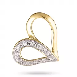 Herz Diamantanhänger in 14 karat Gold- und Weißgold 0,04 ct