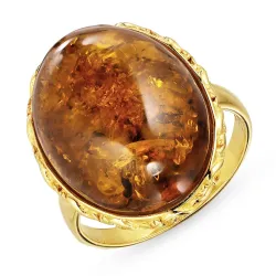 Bernstein Ring aus vergoldetem Sterlingsilber