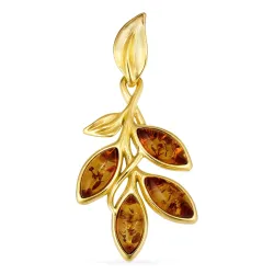 Bernstein Anhänger aus vergoldetem Sterlingsilber