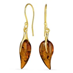 Bernstein Ohrringe in vergoldetem Silber