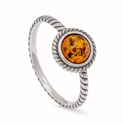 Bernstein Ring aus oxidiertem Sterlingsilber