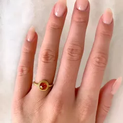 Eng Bernstein Ring aus vergoldetem Sterlingsilber