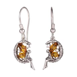 Bezaubernder fee bernstein ohrstecker in silber