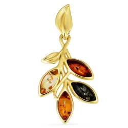 Bernstein Anhänger aus vergoldetem Sterlingsilber