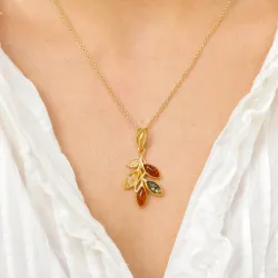 Bernstein Anhänger aus vergoldetem Sterlingsilber