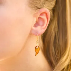 Bernstein Ohrringe in vergoldetem Silber