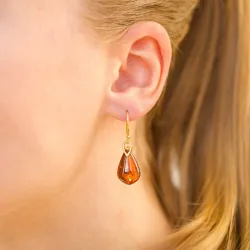 Bernstein Ohrringe in vergoldetem Silber