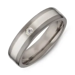 Damenring in Titanium und Silber
