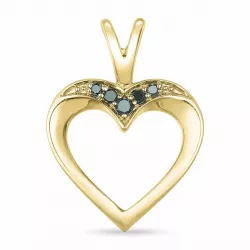 Herz schwarz Diamant Anhänger in 14 karat Gold 0,05 ct