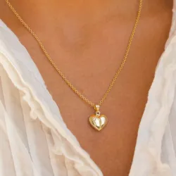 11,5 x 13 mm Herz Anhänger aus 14 Karat Gold - Amoré