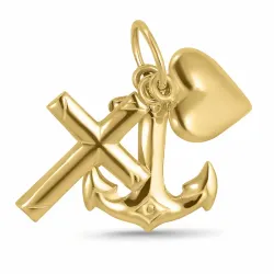 Glaube-Hoffnung-Liebe Anhänger aus 8 Karat Gold - Amoré