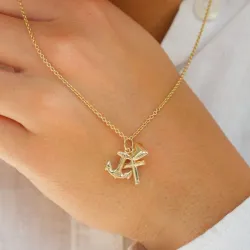 Glaube-Hoffnung-Liebe Anhänger aus 8 Karat Gold - Amoré