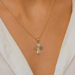 15 x 25 mm Dagmarkreuz aus 14 Karat Gold - Amoré