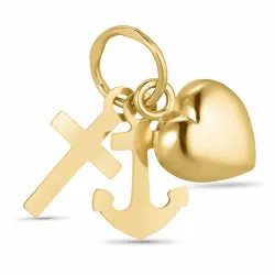 klein Glaube-Hoffnung-Liebe Anhänger aus 14 Karat Gold - Amoré
