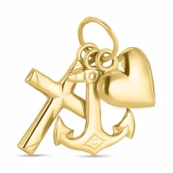 Glaube-Hoffnung-Liebe Anhänger aus 14 Karat Gold - Amoré