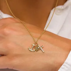 Glaube-Hoffnung-Liebe Anhänger aus 14 Karat Gold - Amoré