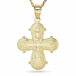 Dagmarkreuz Halskette aus vergoldetem Sterlingsilber und Anhänger aus 8 Karat Gold - Amoré