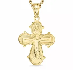 Dagmarkreuz Halskette aus vergoldetem Sterlingsilber und Anhänger aus 8 Karat Gold - Amoré