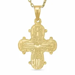 Dagmarkreuz Halskette aus vergoldetem Sterlingsilber und Anhänger aus 8 Karat Gold - Amoré