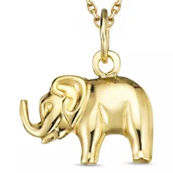 Elefant Halskette aus vergoldetem Sterlingsilber und Anhänger aus 8 Karat Gold - Gold Collection