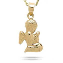 Engel Halskette aus vergoldetem Sterlingsilber und Anhänger aus 8 Karat Gold - Gold Collection