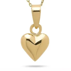 Herz Halskette aus vergoldetem Sterlingsilber und Anhänger aus 14 Karat Gold - Amoré