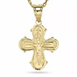 Dagmarkreuz Halskette aus vergoldetem Sterlingsilber und Anhänger aus 8 Karat Gold - Amoré