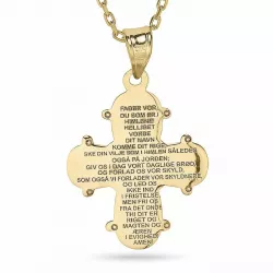 Dagmar-Kreuz mit Vater Unser Halskette mit Anhänger aus vergoldetem Sterlingsilber