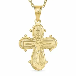 Dagmarkreuz Halskette aus vergoldetem Sterlingsilber und Anhänger aus 14 Karat Gold - Amoré