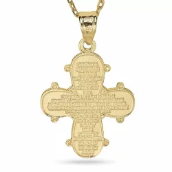 Dagmar-Kreuz mit Vater Unser Halskette aus vergoldetem Sterlingsilber und Anhänger aus 8 Karat Gold