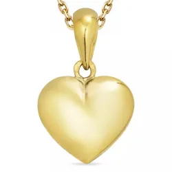 Herz Halskette aus vergoldetem Sterlingsilber und Anhänger aus 8 Karat Gold - Amoré