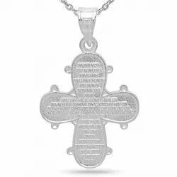 19 x 30 mm Dagmar-Kreuz mit Vater Unser Anhänger mit Halskette aus Silber und Anhänger aus Silber