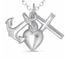 Glaube-Hoffnung-Liebe Halskette aus Silber und Anhänger aus Silber - Amoré