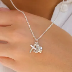 Glaube-Hoffnung-Liebe Halskette aus Silber und Anhänger aus Silber - Amoré