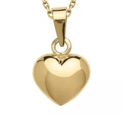 Herz Halskette aus vergoldetem Sterlingsilber und Anhänger aus 8 Karat Gold - Amoré