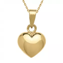 9 x 11 mm Herz Anhänger mit Halskette aus 8 Karat Gold